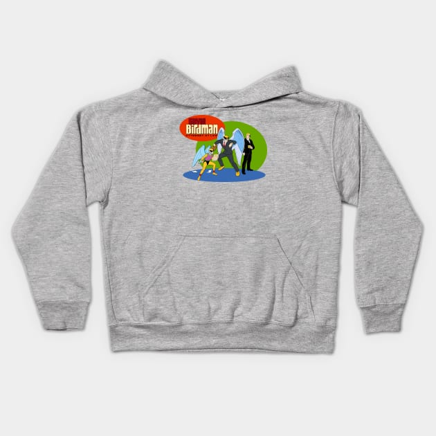 Harvey Birdman Kids Hoodie by BigOrangeShirtShop